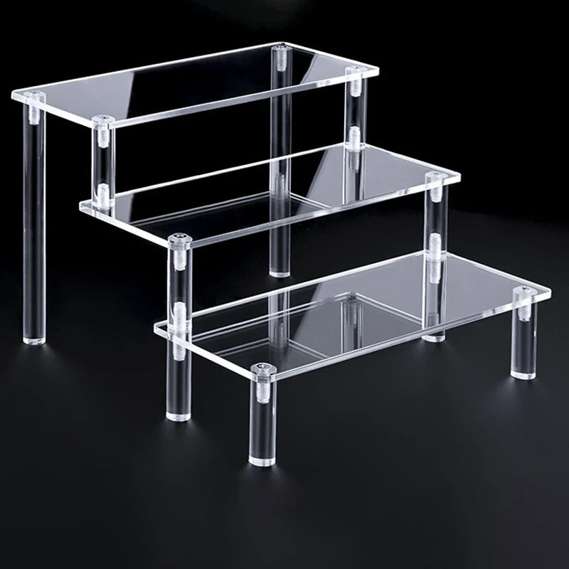 Acrylic Tiered Display Stand – Transparent Organizer Rack