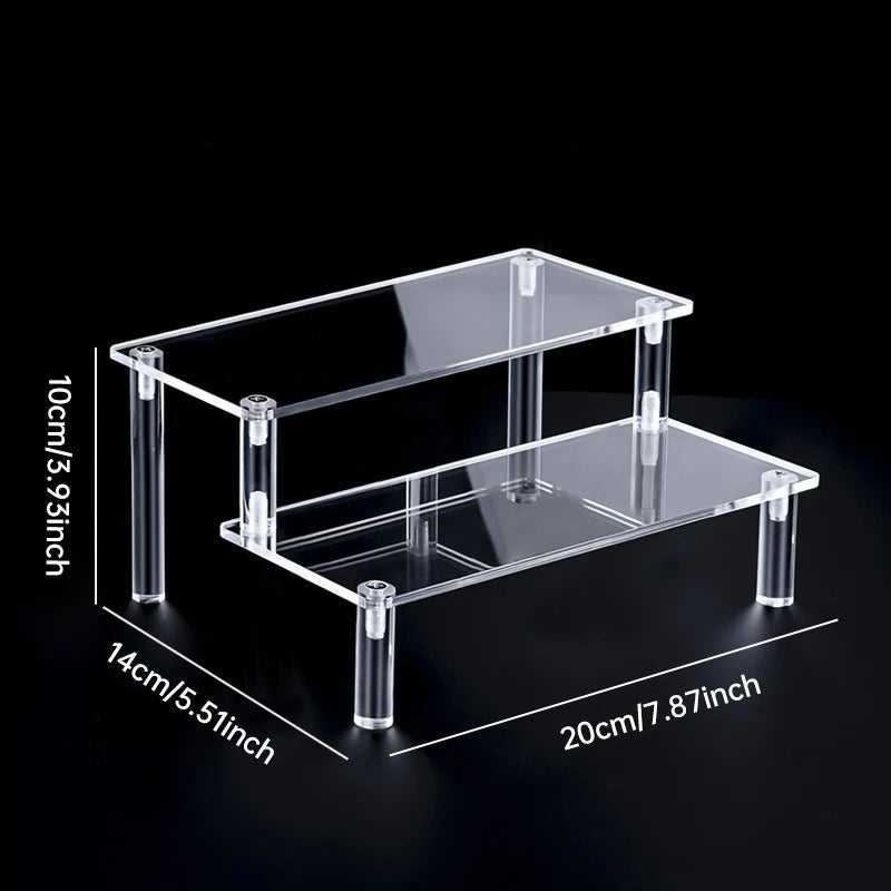 D5208-2008-2T Color Acrylic Tiered Display Stand – Transparent Organizer Rack
