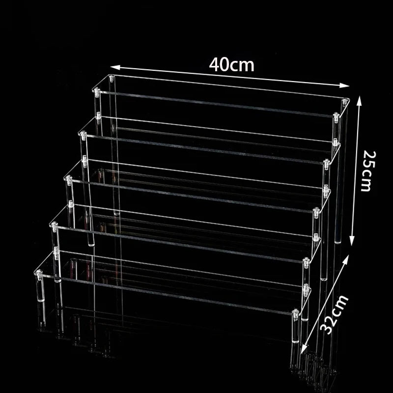 D5208-4008-5T Color Acrylic Tiered Display Stand – Transparent Organizer Rack