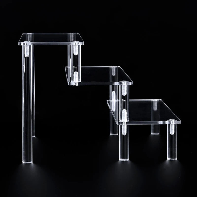 Acrylic Tiered Display Stand – Transparent Organizer Rack
