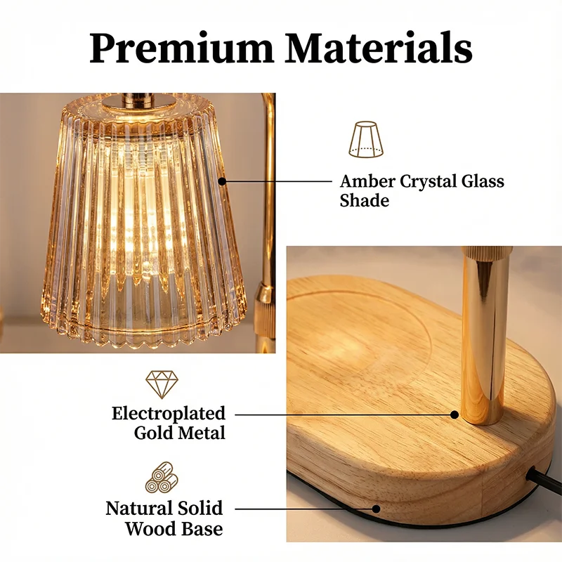 Dimmable Candle Warmer Lamp With Timer For Cozy Decor