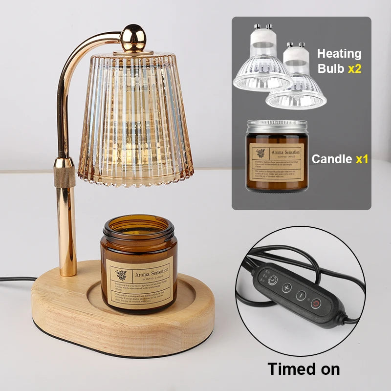With candle Set D Emitting Color Dimmable Candle Warmer Lamp With Timer For Cozy Decor