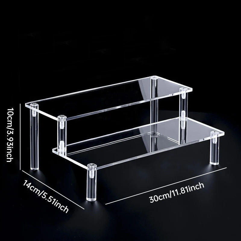 D5208-3008-2T Color Acrylic Tiered Display Stand – Transparent Organizer Rack