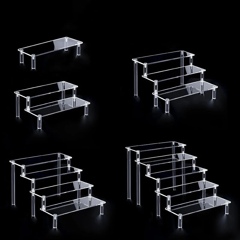 Acrylic Tiered Display Stand – Transparent Organizer Rack
