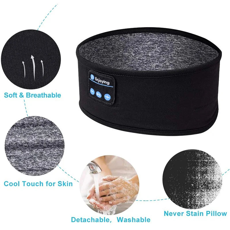 Bluetooth Sleep Headband Headphones Eye Mask With Mic